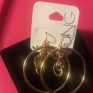 Gold Icing loop chain earrings